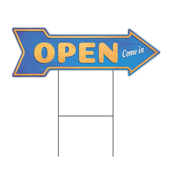 Signmission Open Arrow Yard Sign Funny Home Decor 30in Wide C-ARROW10-999693 - main